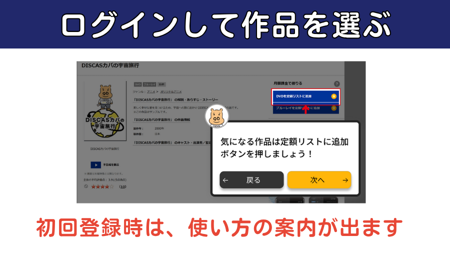 TSUTAYAディスカスレンタルの手順