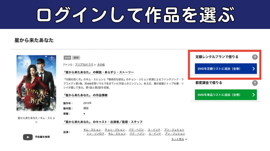 TSUTAYAディスカスレンタルの手順